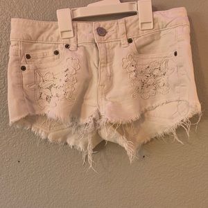 white denim shorts